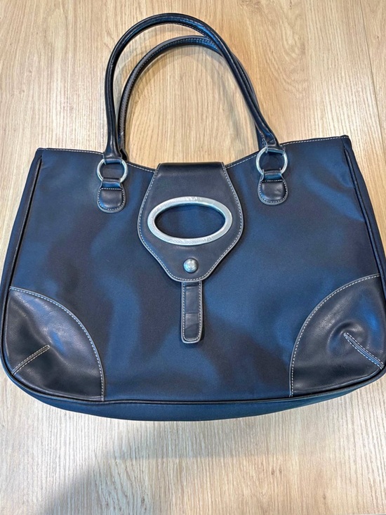 Apostrophe Handbags - Apostrophe Black Tote with Silver Accents